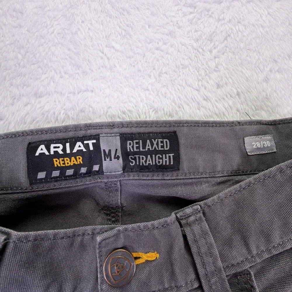 Ariat Rebar M4 Mens 28x30 Bootcut Work Pants Gray (Fits 28x29) - Picture 3 of 5